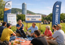 Faktenpicknick Jena: Wichtiger Dialog mit CORRECTIV am 21.08. Faktenpicknick in Jena: Wichtiger Dialog mit CORRECTIV. Foto: Illustration via KI