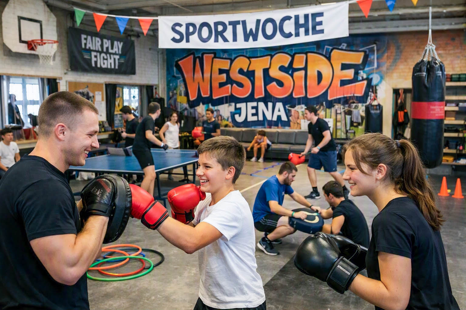 Sportwoche im Jenaer Westside vom 3. bis zum 7. August. Foto: Illustration via KI