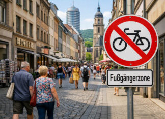Grüne Jena: Radfahrverbot in Innenstadt löst keine Probleme Grüne Jena: Radfahrende zu verbannen löst keine Probleme. Symbolfoto: Illustration via KI