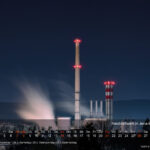 Jena Fotokalender 2027: Jenaer Nachtmomente - faszinierende Lichtblicke 1 März 2023 – Heizkraftwerk: Ein spontanes Balkonmotiv, das sich zu einer nächtlichen Mini-Serie entwickelte.
