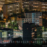 Jena Fotokalender 2027: Jenaer Nachtmomente - faszinierende Lichtblicke 7 September 2021 – Lobdeburg: Blick Richtung Lobeda-Ost, UKJ und K1 – moderne Architektur im nächtlichen Stadtbild.