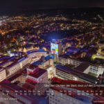 Jena Fotokalender 2027: Jenaer Nachtmomente - faszinierende Lichtblicke 9 November 2024 – Jentower: Weitblick über den Ernst-Abbe-Platz aus luftiger Höhe.
