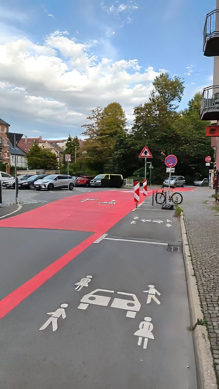 Fahrradstraße in Jena: Jahnstraße und Talstraße fertig. Foto: Stadt Jena Fahrradstraße in Jena: Jahnstraße und Talstraße fertig. Foto: Stadt Jena
