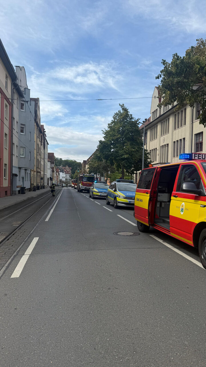Jena Ost: Feuerwehr rückt wegen Gasgeruch an. Foto: Stadt Jena Jena Ost: Feuerwehr rückt wegen Gasgeruch an. Foto: Stadt Jena