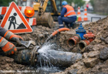 Fürstengraben Jena: Wasserleitung defekt, halbseitig gesperrt Fürstengraben Jena: Wasserleitung defekt, halbseitig gesperrt. Symbolfoto: Illustration via KI