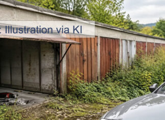 Garagenanlage „Im Wehrigt-Süd“ wird 2027 zurückgebaut Garagenanlage Im Wehrigt-Süd werden 2027 zurückgebaut. Foto: Illustration via KI
