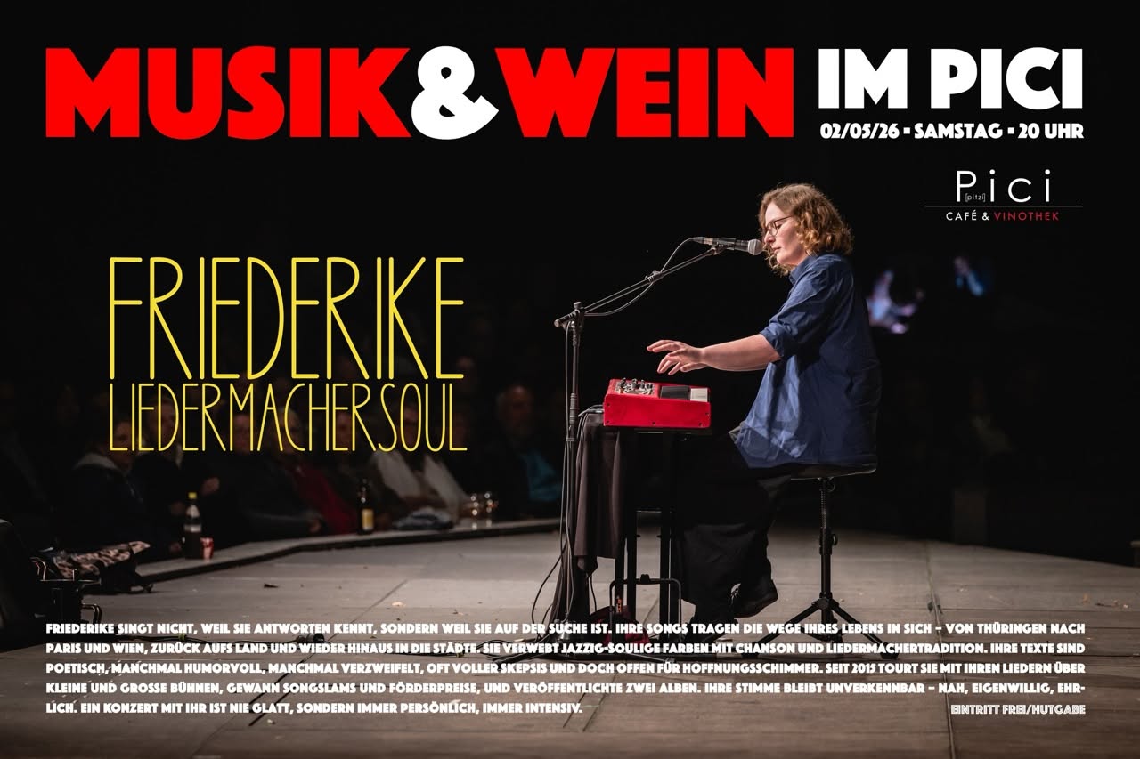 Musik und Wein im Pici Jena: Friederike live am 24.10. Gfx. by Pici Jena
