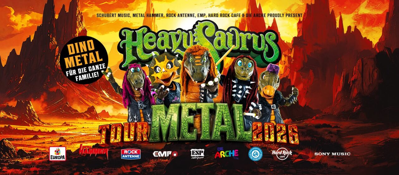 HeavySaurus METAL Tour 2026 am 31.10. im F-Haus Jena. Grafik: FB-Eventbanner F-Haus Jena